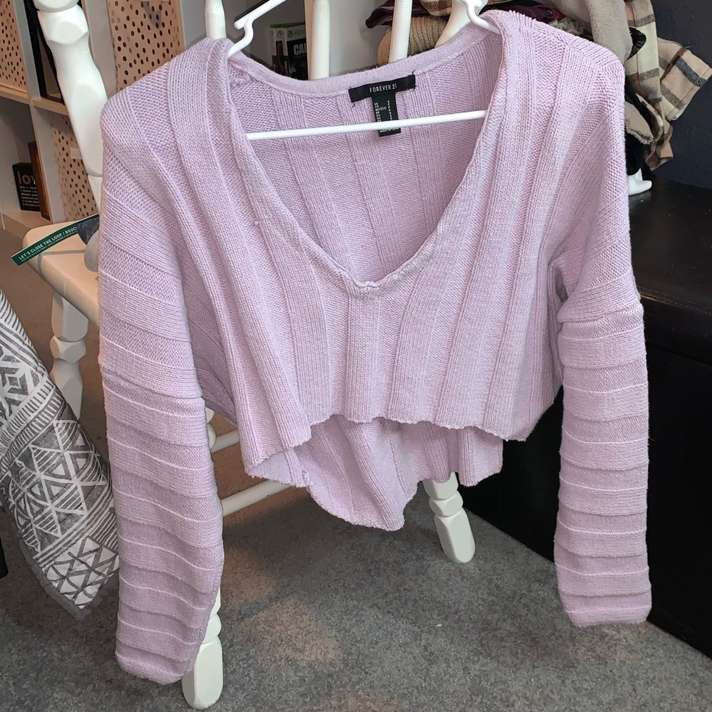 Cropped purple forever 21 sweater